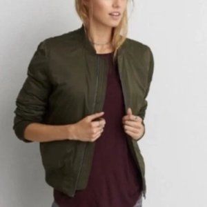 American Eagle AE Olive Green Bomber Jacket Coat Size S/P/Ch